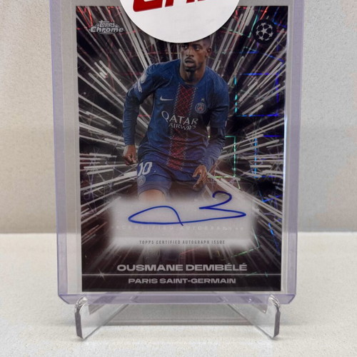Ousmane Dembele 2025-26 Topps Chrome UEFA Black Lazer Auto PSG card new