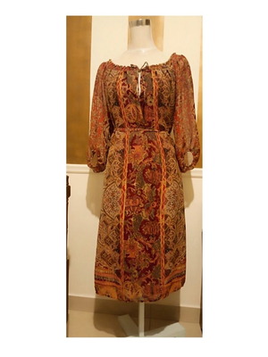 Boho hippie caftan dress макси Zara като нов, цветен, широк модел