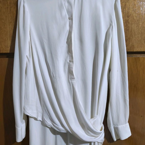 DKNY Draped Women's Shirt White Like New Size M