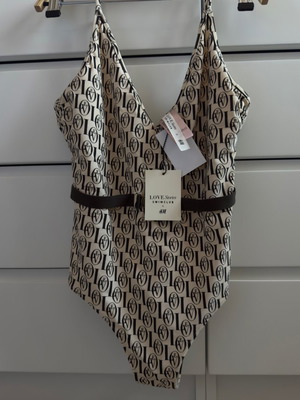 Love Stories & H&M цял бански нов, бежов и кафяв, размер XL