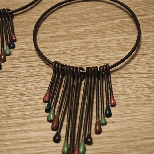 Vintage long bronze earrings