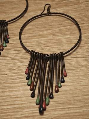 Vintage long bronze earrings