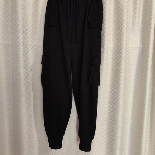 Black sports pants used, size S, cargo style