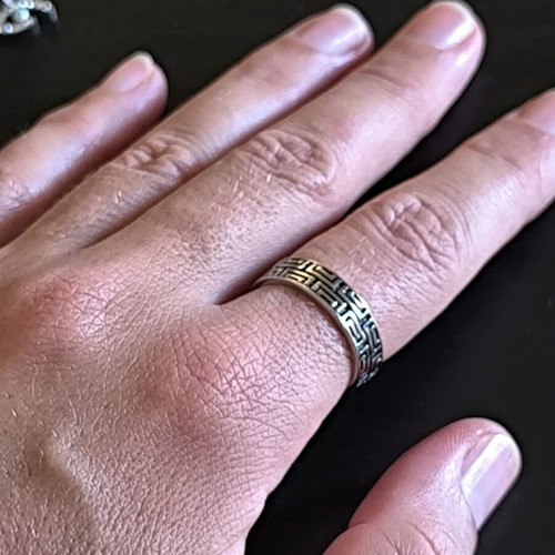 Silver 925 women's ring with meander motif