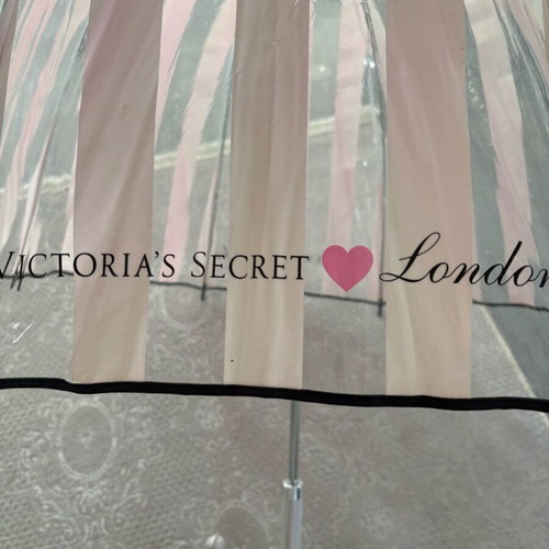 Ομπρέλα Victoria’s Secret μεταχειρισμένη με δερμάτινη λαβή ροζ