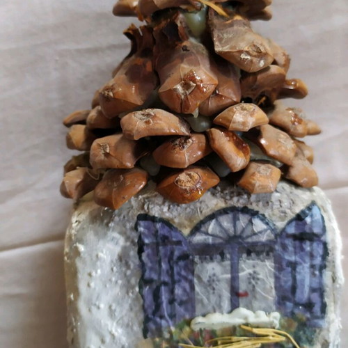 Decorative house used, made from bottle