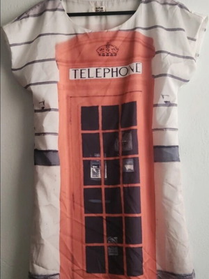 Molly Bracken Dress with London Red Telephone Booth Print used, medium size