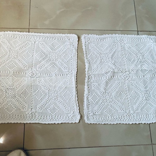 Decorative pillowcases handmade, like new, cotton thread and fabric