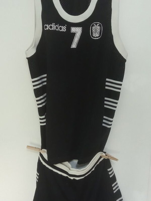 PAOK Basketball Jersey and Shorts used, XL, 90s