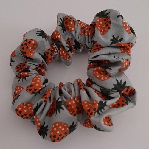 Handmade scrunchie hair accessory with pineapple design, cotton