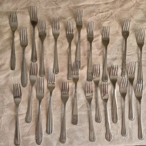 Stainless steel forks used, pack of 24 pieces