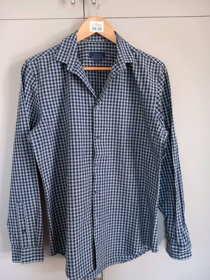 Zara men's checkered blue shirt medium size like new