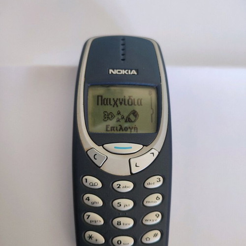 Nokia 3310 Classic Phone used, vintage brick model, blue
