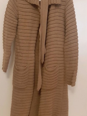 Πλεκτή μακριά ζακέτα Infinity σαν καινούργιο, καφέ με ζώνη
