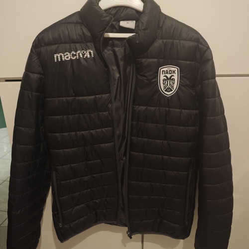 Macron PAOK jacket size M like new, black, quilted