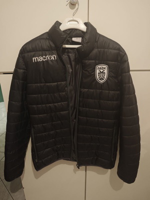 Macron PAOK jacket size M like new, black, quilted