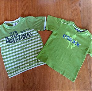 Πακέτο 2 τεμαχίων καλοκαιρινά μπλουζάκια για αγόρι 5-6 ετών/110-116 εκ.
