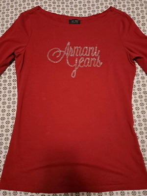 Armani Jeans blouse red like new, slim fit