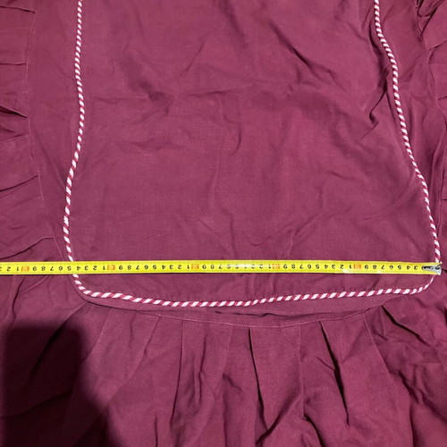 Vintage table cover like new, canvas wine-red
