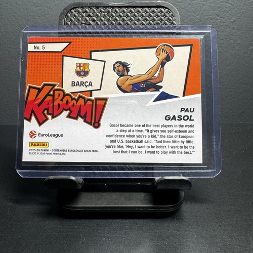 Pau Gasol Kaboom! #5 SSP Panini Contenders EuroLeague card like new