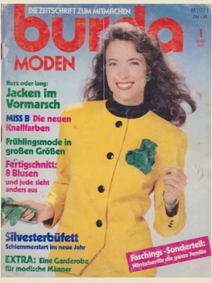 Burda 01/1989 vintage fashion and sewing magazine used