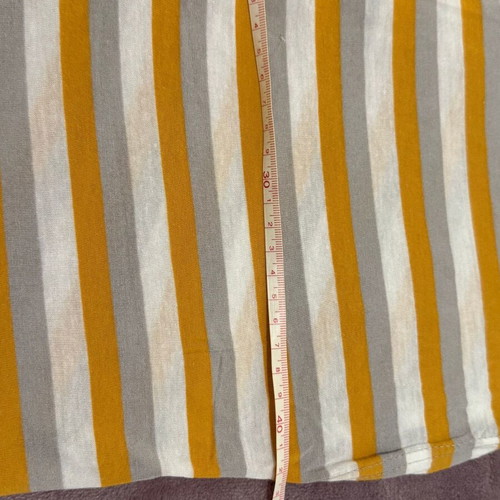 Helmi top size L like new, striped mustard, grey and white