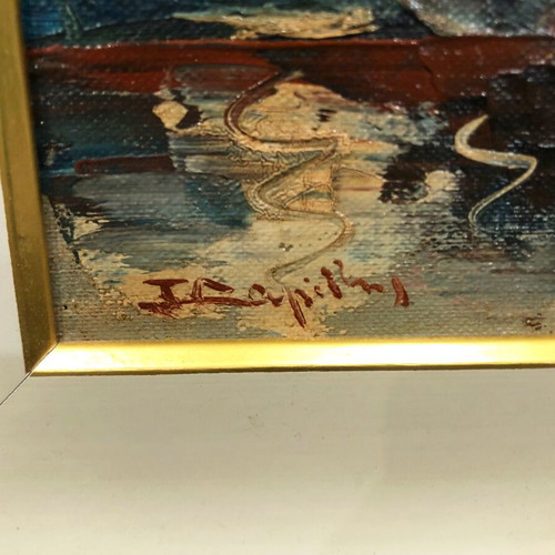 Ioannis Douridis oil painting used, framed 35x39 cm