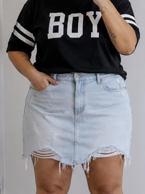 Denim skirt Tali Weil used with faded spots, size L