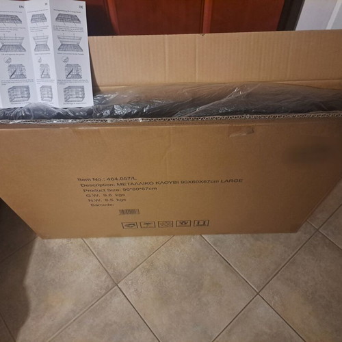 Crate for large dogs metal black, new