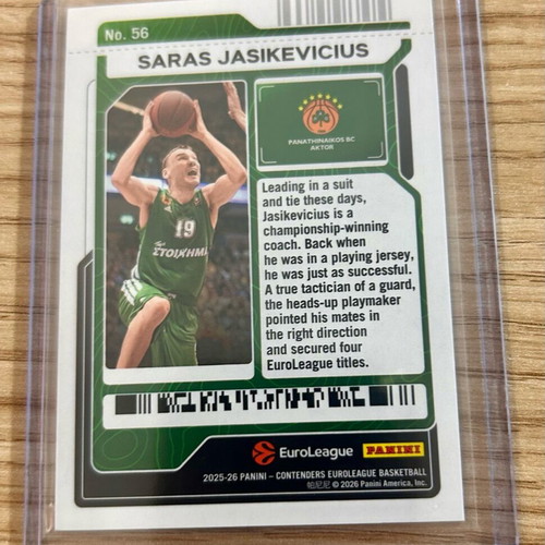 Saras Jasikevicius Panathinaikos Panini Euroleague 2025-26 card new