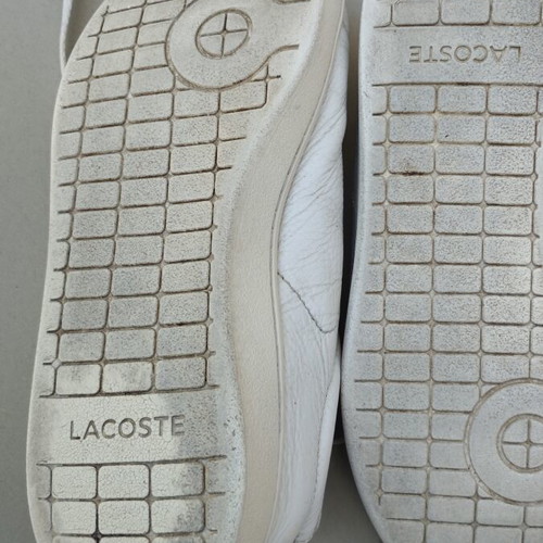 Lacoste leather unisex sneakers used, size 40, white