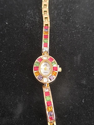 Blue Sense women's watch with colorful stones, new