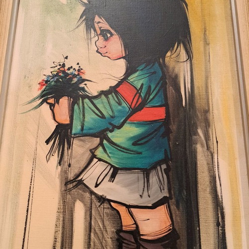 Painting Girl with Flowers used