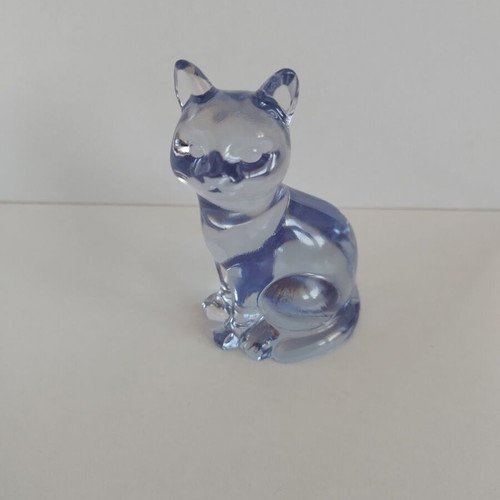 Decorative crystal cat made of liquid glass new, 10 x 6 cm