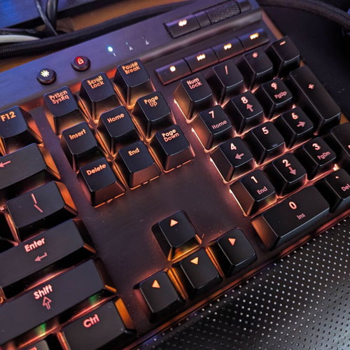 Corsair K70 RGB Keyboard used, Cherry Red switches, gaming features