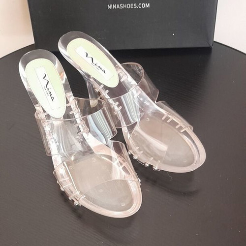 Mules Nak transparent plastic heel 10 cm size 39 like new
