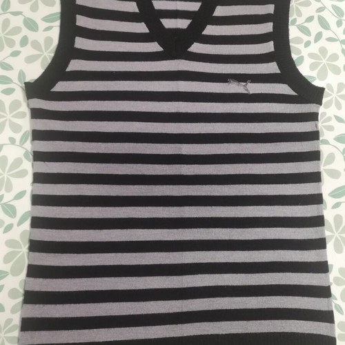 Men's striped vest gray and black like new, size M/L