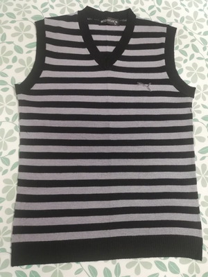 Men's striped vest gray and black like new, size M/L