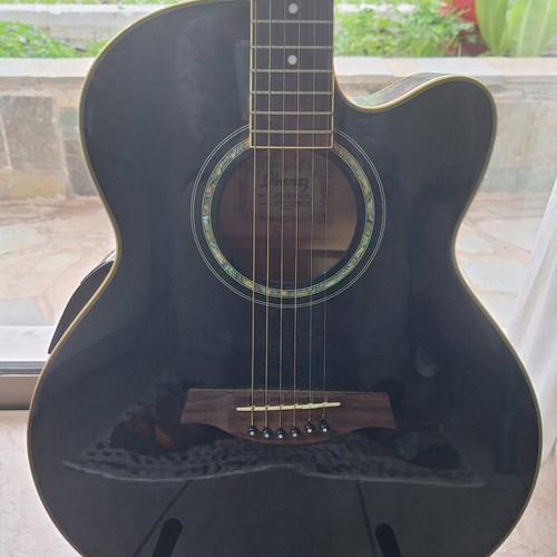 Ibanez AEL 10-BK electroacoustic guitar used, mini jumbo body