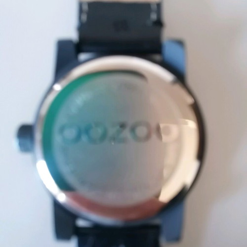 Oozoo watch used, black with leather strap