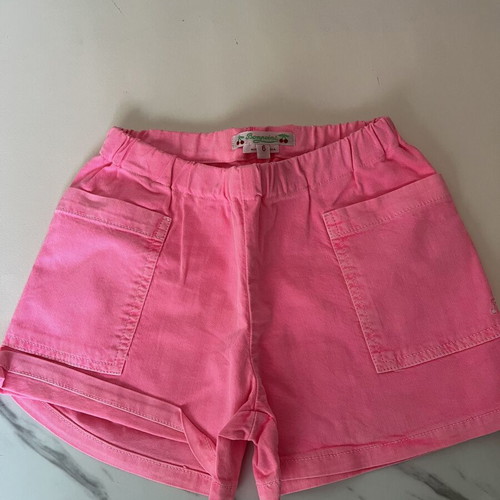 Pink denim shorts like new, size 6 years