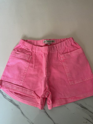 Pink denim shorts like new, size 6 years