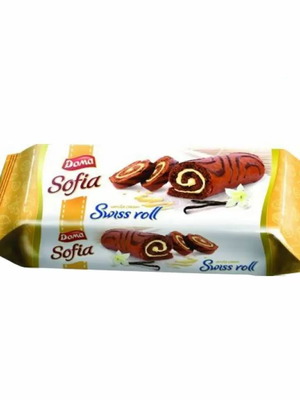 Swiss roll cake with vanilla 200gr new