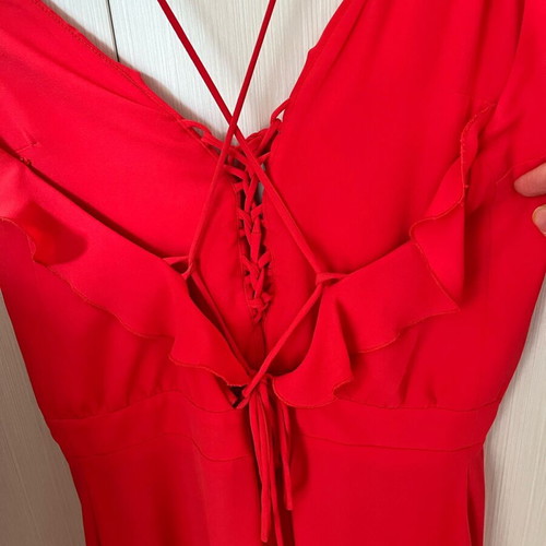 Long backless dress red like new