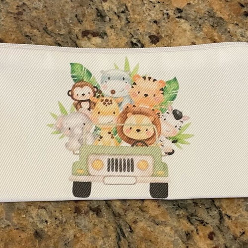 White pouches with jungle animals, pack of 15, new