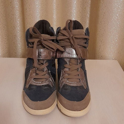 Voi&Noi sneakers boots like new, blue suede, hidden platform, size 39