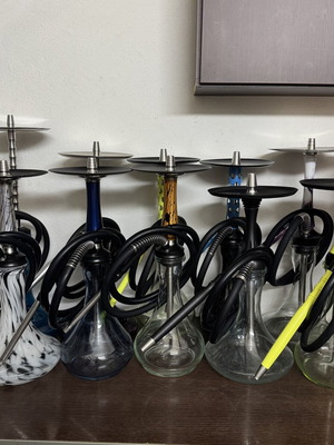 Professional hookahs used, set of 10, ideal for catering