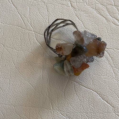 Handmade agate ring adjustable, new