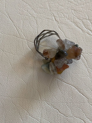 Handmade agate ring adjustable, new