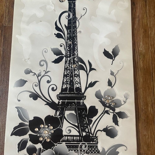 Eiffel Tower wall sticker like new, missing 3 stickers
